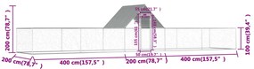 vidaXL Κοτέτσι 10 x 2 x 2 μ. από Γαλβανισμένο Χάλυβα