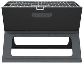 vidaXL Γκριλ BBQ Κάρβουνου - Αναδιπλούμενο, Μαύρο, 46x30x31 εκ, Κατασκευασμένο από Ατσάλι