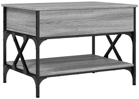vidaXL Τραπεζάκι Σαλονιού Γκρι Sonoma 70x50x50 εκ. Επεξ. Ξύλο/Μέταλλο