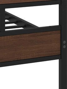 vidaXL Σκελετός Κρεβ. Χωρίς Στρώμα Καφέ Δρυς 183x213 εκ. Μεταλλικό