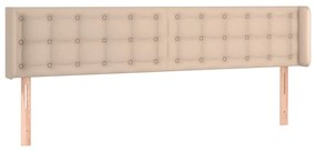 vidaXL Κεφαλάρι με Πτερύγια Καπουτσίνο 183x16x78/88εκ. Συνθετικό Δέρμα