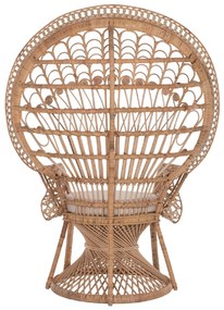 ΠΟΛΥΘΡΟΝΑ ROYAL PEACOCK HM9342 RATTAN ΣΕ ΦΥΣΙΚΟ-ΜΑΞΙΛΑΡΙ ΜΠΕΖ 114x72x150Yεκ.