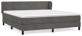 vidaXL Κρεβάτι Boxspring με Στρώμα Σκούρο Γκρι 160x200 εκ. Βελούδινο