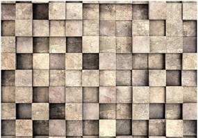 Αυτοκόλλητη φωτοταπετσαρία - Beige Squares - 343x245