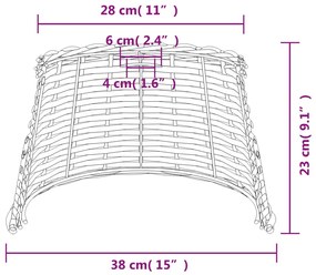 Καπέλο Φωτιστικού Οροφής Καφέ Ø38x23 εκ. από Wicker - Καφέ