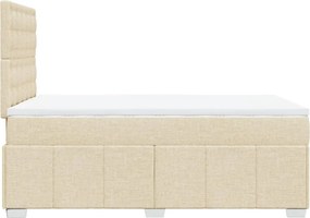 vidaXL Κρεβάτι Boxspring με Στρώμα Κρεμ 120x200 εκ. Υφασμάτινο