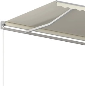 vidaXL Αναδιπλούμενη τέντα Κρεμ 500 x 300 εκ Πολυεστέρας και Αλουμίνιο