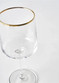 Σετ 6 τεμαχίων ποτήρια κρασιού με χρυσές λεπτομέρειες