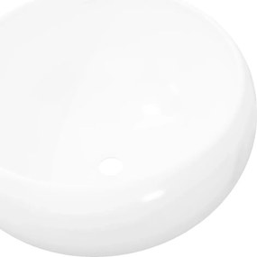 vidaXL Νιπτήρας Στρογγυλός Λευκός 40 x 15 εκ. Κεραμικός