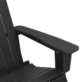 vidaXL Σετ Ξαπλώστρας Κήπου 3 pcs Μαύρο HDPE