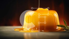 Σετ των 2 Intra Συλλεκτικό Ξύλινο Παζλ Plywood 4mm - Νόστιμο επιδόρπιο ζελέ περιχυμένο με μέλι Σε Ξύλινο Κουτί - Διαστάσεις: 10x10 cm – 25 κομμάτια