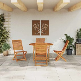 vidaXL Σέτ φαγητού για κήπο 5 pcs Καφέ Μασίφ ξύλο ακακίας