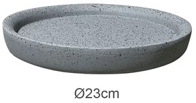 ΠΙΑΤΟ FIBER CLAY ΓΚΡΙ ΓΡΑΝΙΤΗ ΣΤΡΟΓΓΥΛΟ ΓΙΑ ΚΑΣΠΩ - Φ23x3.5cm 5/ΚΙΒ