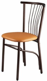 Dinning Chair No 120 with Leather Seat Μαύρο, Μαύρη δερματίνη