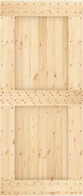 vidaXL Συρόμενη Πόρτα Φυσικό και Λευκό 90 x 210 cm