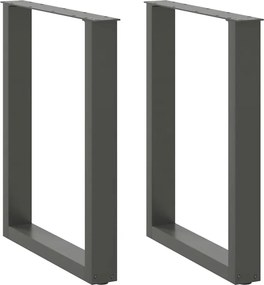 vidaXL Πόδια Τραπεζαρίας σε Σχήμα U 2 τεμ. Ανθρακί 70x(72-73) εκ. Ατσάλι