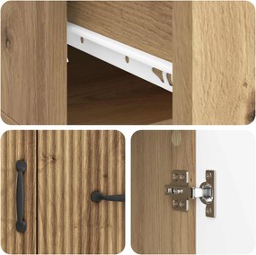 vidaXL Πλαϊνό γραφείο με συρτάρι Artisan Δρυς 66 x 34,5 x 87 εκ.