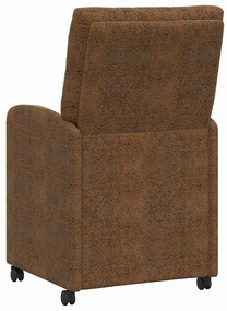 vidaXL Καρέκλες Φαγητού με Ρόδες με τροχούς 2 pcs Καφέ 58 x 67 x 97 εκ