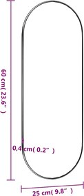 vidaXL Καθρέφτης Τοίχου Οβάλ 25 x 60 εκ. από Γυαλί