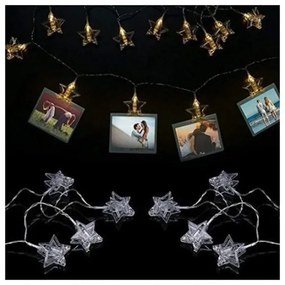 LED χριστουγεννιάτικα λαμπάκια αστέρια με μανταλάκι