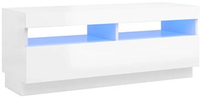 vidaXL Έπιπλο Τηλεόρασης με LED Γυαλιστερό Άσπρο 100 x 35 x 40 εκ.