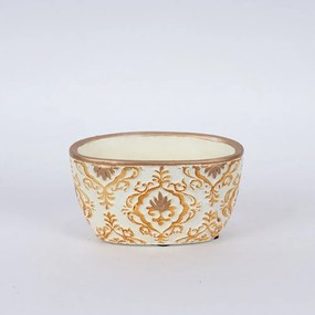 Κασπώ Τσιμεντένιο 752-18051 18x10.5x10cm Creame-Gold Estheti Home Τσιμέντο