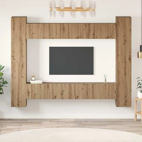 vidaXL Σετ επίπλου τηλεόρασης 10 pcs artisan δρυς 30.5 x 30 x 90 cm