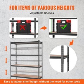 VEVOR Storage Shelving Unit Garage Storage Rack 5-Tier Adjustable 2000 lbs Load