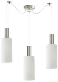 Φωτιστικό Οροφής  SE21-NM-4-NM3-GL3 ADEPT TUBE Nickel Matt Pendant White Glass+ - 51W - 100W - 77-8472