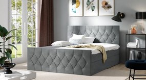 Επενδυμένο κρεβάτι Sky lux-Gkri-160 x 200