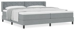 vidaXL Κρεβάτι Box Spring με Στρώμα, Ανοιχτό γκρι, 200x200 εκ., Ύφασμα