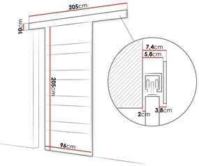 Συρόμενες πόρτες Atlanta 180, 31 kg, Μαύρο, Καφέ, Πλαστικοποιημένη μοριοσανίδα, Αλουμίνιο | Epipla1.gr