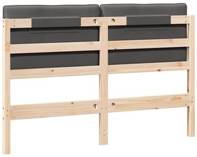 vidaXL Ταπετσαρισμένο κεφαλάρι με κεφαλάρι Καφέ και Σκούρο Γκρι 140 cm