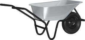 vidaXL Τροχόσπιτο Ασημί και Μαύρο 141 x 60 x 57 εκ Ατσάλι