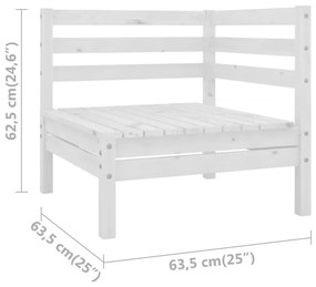 Σαλόνι Κήπου Σετ 4 Τεμαχίων Λευκό από Μασίφ Ξύλο Πεύκου - Λευκό