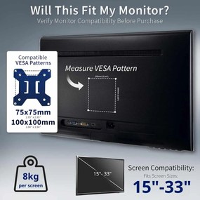 Βάση Γραφείου με Βραχίονα για 2 Οθόνες 15" έως 33" και έως 8kg