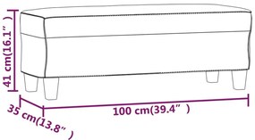 vidaXL Πάγκος Καφέ 100x35x41 εκ. από Συνθετικό Δέρμα