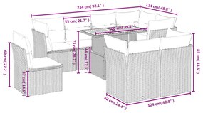 Σαλόνι Κήπου Σετ 9 τεμ. Μπεζ Συνθετικό Ρατάν με Μαξιλάρια - Μπεζ