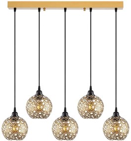 Φωτιστικό Οροφής - Ράγα Fellini 527ABY3202 100x17x119cm 5xE27 40W Gold Opviq