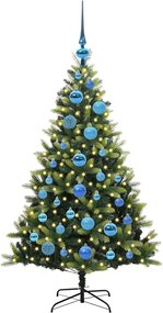 vidaXL Τεχνητό Χριστουγεννιάτικο Δέντρο με Συρταρωτές Βαθμίδες 150 LED