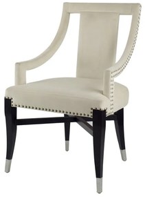 Καρέκλα ύφασμα , σκούρα πόδια, λευκή 58.9 X 61 X 92cm - Ξύλο - 49178