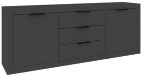 Μπουφές Doha pakoworld σε ανθρακί απόχρωση 210x45x80.5εκ