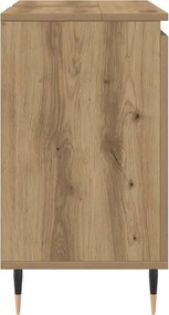 vidaXL Ντουλάπι μπάνιου Δρυς τεχνίτης 58x33x60 cm Κατασκευασμένο ξύλο