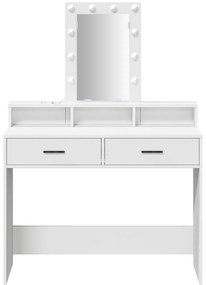 vidaXL Καθρέφτης Μακιγιάζ με LED Φώτα Λευκό 100x41x140 εκ.