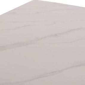 Τραπέζι Rav λευκό μαρμάρου sintered stone-μαύρο μέταλλο 140x80x75