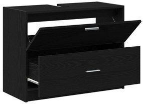 vidaXL Ντουλάπα Νιπτήρα Μαύρη Δρύς 78x37x59 εκ Επεξεργασμένο Ξύλο