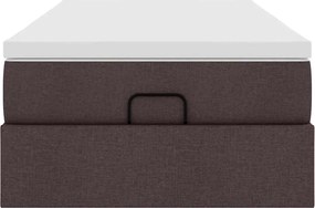 vidaXL Οθωμανικό κρεβάτι με στρώμα σκούρο καφέ 90x190cm ύφασμα