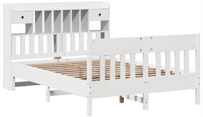 vidaXL Σκελετός Κρεβ. Χωρίς Στρώμα Λευκό 160x200 εκ Μασίφ Πεύκο
