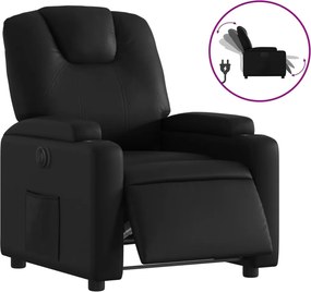 vidaXL Πολυθρόνα Ανακλινόμενη Ηλεκτρική Μαύρη από Συνθετικό Δέρμα