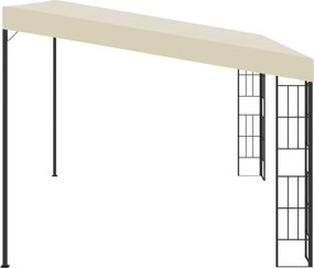 vidaXL Κιόσκι Επιτοίχιο 3 x 4 μ. Κρεμ Υφασμάτινο